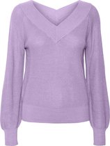 Vero Moda VMNEWLEXSUN LS DOUBLE V-NECK BLOUSE GA Dames Trui - Maat L