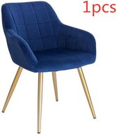 Eetkamerstoelen - Set van 2/4 - Vintage fluwelen fauteuils - Accent stoelen - voor woonkamer slaapkamer keuken - met metalen stoelpoten - 1 stuks - 02