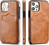 Cognac Bruin Lederen Hoesje Backcover iPhone 13/13 Pro - iPhone 13/13 Pro Lederen Hoesje