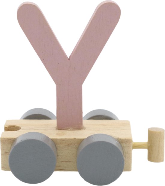 Lettertrein Y roze | * totale trein pas vanaf 3, diverse, wagonnetjes bestellen aub