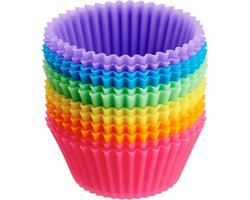 Gekleurde - Siliconen - Cupcake vorm - Muffin - Bakvorm - Taart - Gebak - Koekjes - Cake - Chocolade - Herbruikbaar - BPA vrij - Rond -  12 stuks