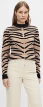 Object Trui Objthess L/s Jacquard Knit Pullover 23033924 Chipmunk/tiger Sc Dames Maat - S