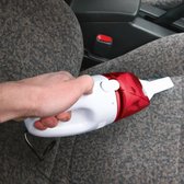 LuxuryLiving - Autostofzuiger - Kruimelzuiger - 12V - 60W - 36 cm - wit/rood - Aansluiting via sigarettenaansteker