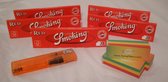 Smoking Red King Size  Rokersvloei 5 Pack Lange Vloei + 3 Boekjes Rasta Flying Tips + 1 Aansteker