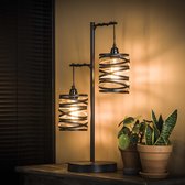 Hoyz - Tafellamp Industrieel - Vintage Tafellamp van Metaal en Glas - Spiraal