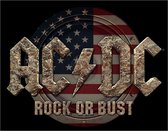 AC/DC Rock or Bust.​. Metalen wandbord 31,5 x 40,5 cm. Met licentie.