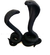 Cobra's zwart 23 cm hoog - figuur - beeldje - interieur - voor binnen - zwart - decoratie - stuk - kunststof - origineel - cadeau - geschenk - gift - verjaardag - kerst - nieuwjaar