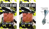 Rocket bomb - Zilveren raket  -  Set van 2 - Raket - Bommetjes - Knal - Knallen - Cab Ring - 2 Pack - Iron Rocket