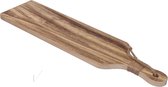 Oneiro’s Luxe Dienblad BOARD Bruin - 62x17x1,8 cm - woondecoratie - metaal - zwart - hout - woonaccessoires - dienbladen – tafelaccessoires – serveerbladen – presenteerbladen