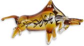 Glassculptuur stier bruin mondgeblazen muranostijl
