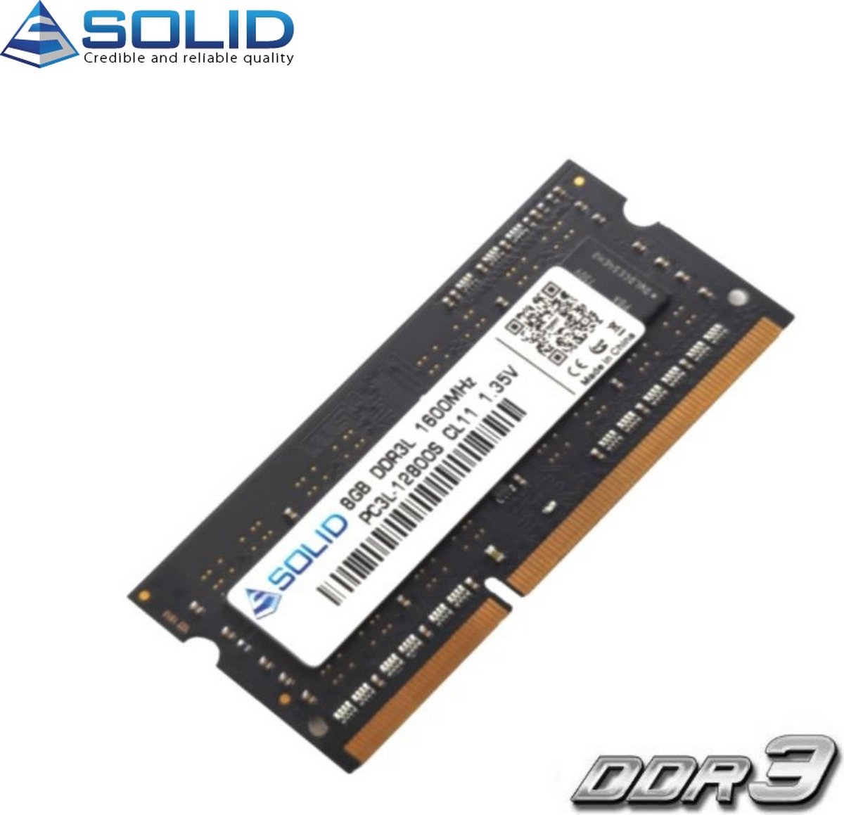 Solid - 8.GB DDR3L (1600Mhz - PC3L-12800) Sodimm laptop / notebook geheugen