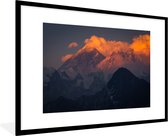 Cadre photo avec affiche - Coucher de soleil dans Himalaya avec le mont Everest, Népal - 120x80 cm - Cadre pour affiche