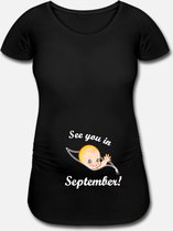 Zwangerschaps T-shirt - See you in September - maat XL