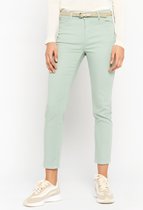 LOLALIZA Slim fit broek met ceintuur - Turquoise - Maat 46