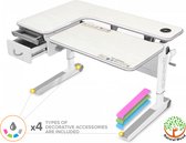 Mealux Woodville Multicolor - Kinderbureau - Kindertafel - Children's desk - Children's table - Ergonomisch - In hoogte verstelbaar