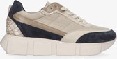 Tango | Norah 1-h beige/navy multi sneaker - bone white sole | Maat: 42