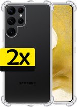 Samsung S22 Ultra Hoesje Transparant Shockproof - Samsung Galaxy S22 Ultra Case - Samsung S22 Ultra Hoes Transparant - 2 Stuks