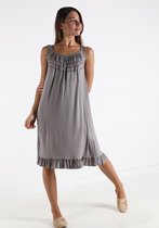 Maxi satijnen jurk met korte mouwen Franse jurk in kleur ROZE, maat 44/46