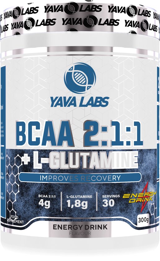 Aminozuren - Yava Labs BCAA 2:1:1 + L-GLUTAMINE Energy 300 GR