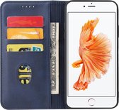 Coque iPhone 6/6s en Cuir Blauw - Coque iPhone 6/6s en Cuir de Luxe avec Fermeture Magnétique Blauw - Etui Bookcase en Cuir Blauw avec Porte-Cartes pour iPhone 6/6s - Smartphonica