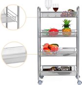 Polaza® Keukentrolley - Multifunctioneel Opbergrek - Serveerwagen - Keukentrolley Op Wieltjes - Badkamer Trolley