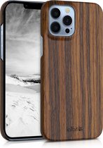 kalibri hoesje geschikt voor Apple iPhone 13 Pro Max - Beschermende telefoonhoes van hout - Slank smartphonehoesje in bruin