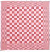 Theedoeken - Set - 2 stuks - Geblokt - Rood - 65x65 cm