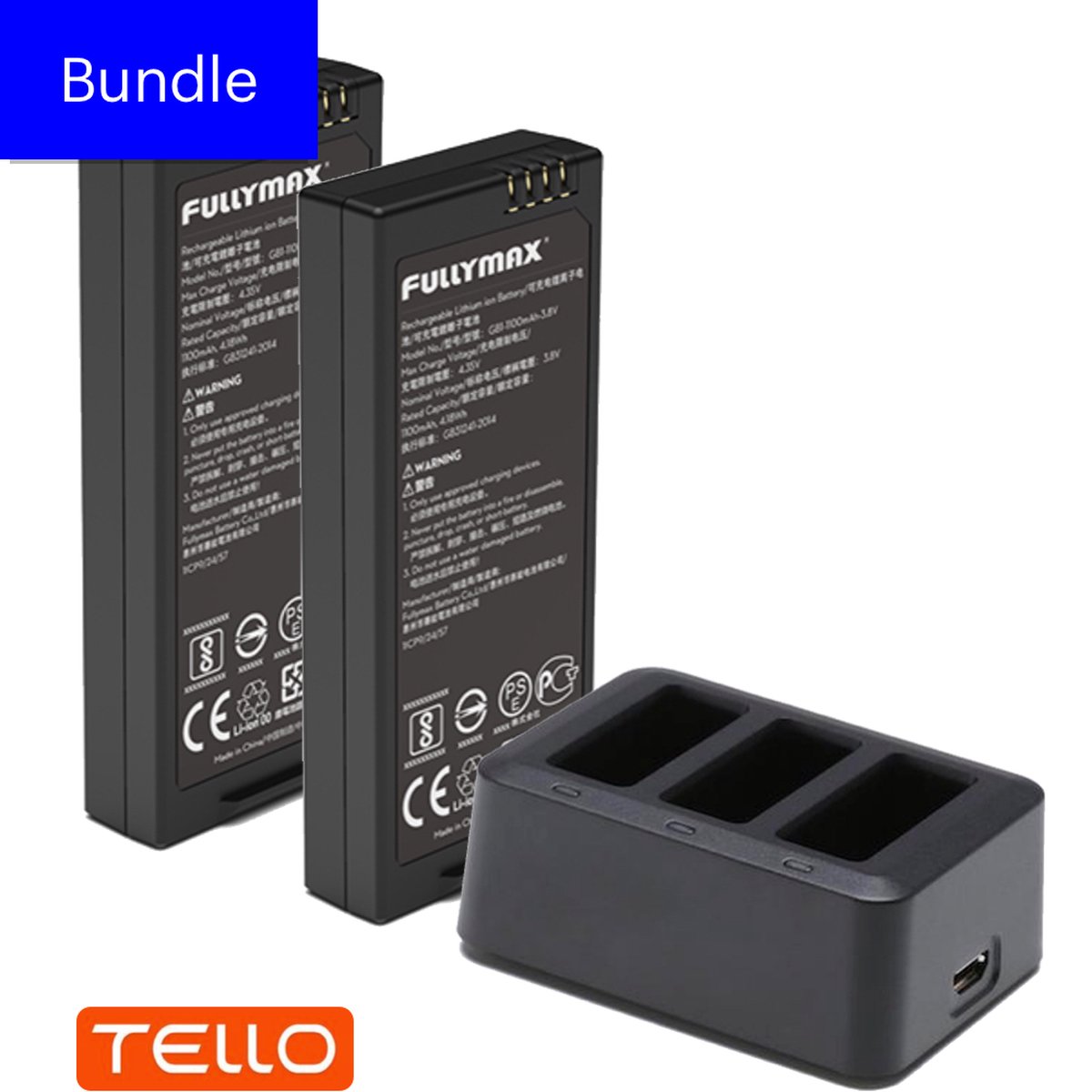 Druppelen energie zingen DJI Tello Battery Charging Hub Bundle - 2x Tello Battery - Accu - Acculader  - Lader | bol.com