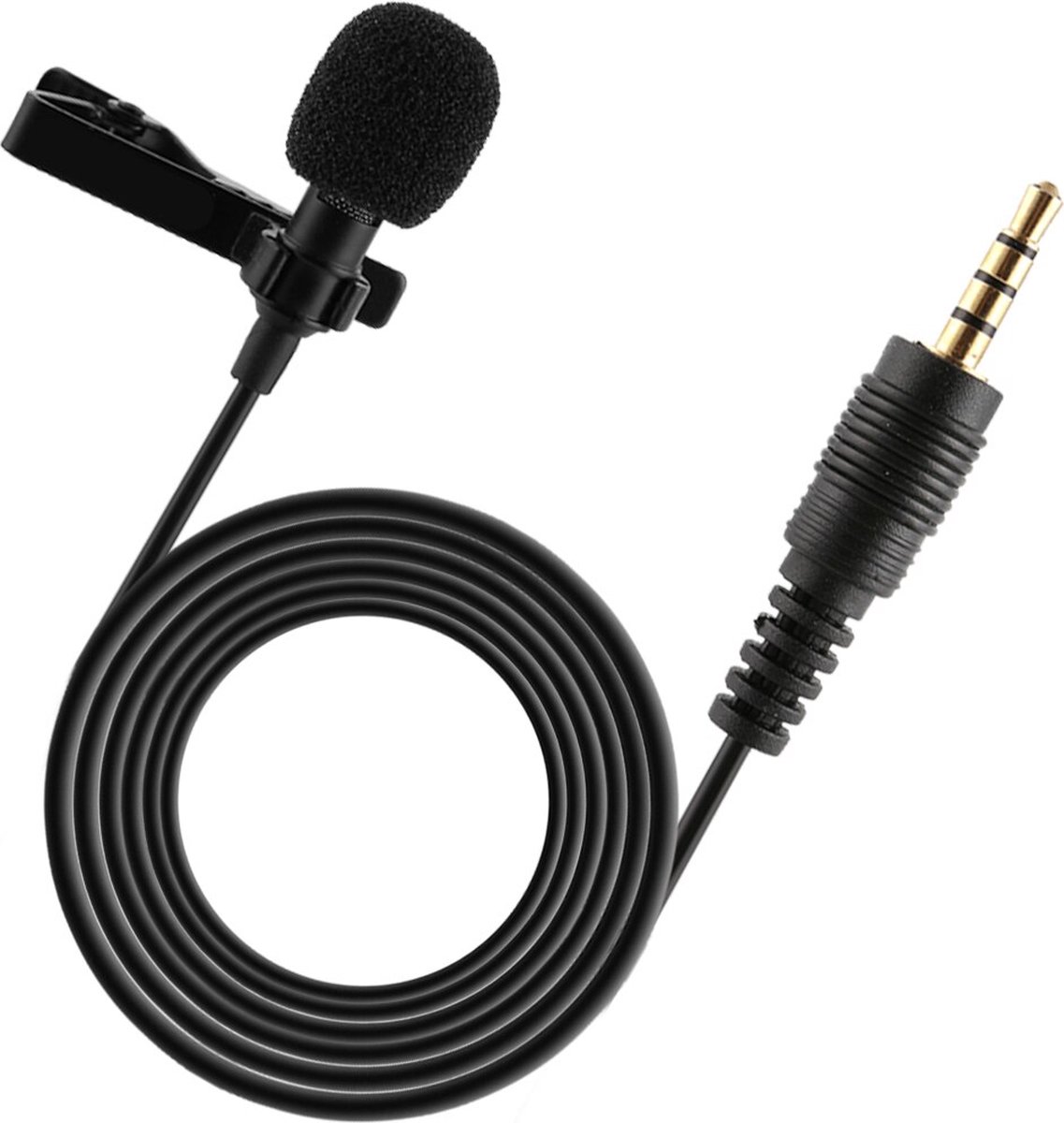 Lavalier microfoon Geschikt Voor Android - Universeel - Clip-on 3.5 mm jack - 1.5 M - Zwart
