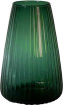 XLBoom - DIM STRIPE Large - Bloemenvaas met gestreept glas - Groen - Ø19.5xh30cm