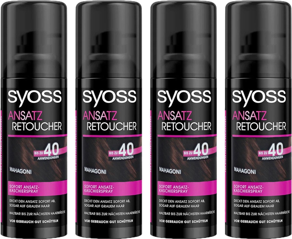 Syoss Uitgroeispray Donker Mahonie 4 x 120 ml