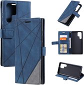 Book Case Samsung Galaxy S22 Ultra | Hoogwaardig PU Leren Hoesje | Lederen Wallet Case | Luxe Uitstraling | Telefoonhoesje | Pasjeshouder | Portemonnee | Blauw