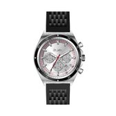 Lee Cooper LC06830.331 - Horloge - Analoog - Mannen - Heren - siliconen band - Chronograaf - Zwart - Zilverkleurig