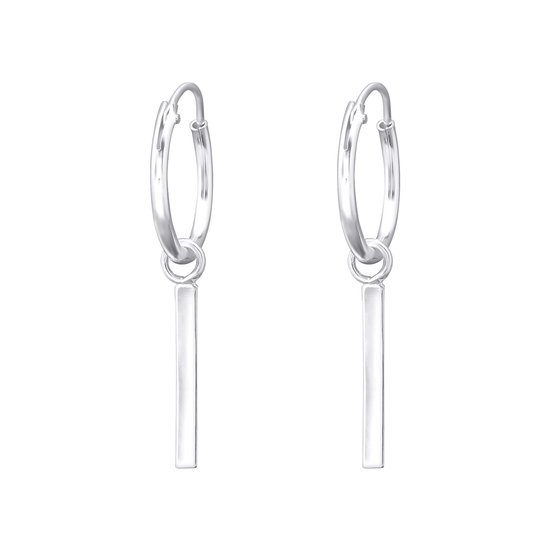 Boucles d'oreilles argent 12mm avec barre | Barre d' Ear | Zilverana | Argent Sterling 925