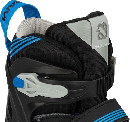 Nijdam Rollers Combo - Blue Blaze - Réglable - Clubs Norvégiens - Zwart - Blauw - Taille 29 - 32