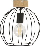 Plafondlamp Ottawa - Metaal - Ø26 cm - E27 - 40 W - Donker hout - COREP