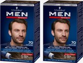 2 stuks Schwarzkopf Men Perfect 70 - Donkerbruin - haarkleuring - gel - haarverf mannen - just for men - grijs dekkend in 10 minuten