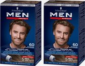 2 stuks Schwarzkopf Men Perfect 60 - Middelbruin -  haarkleuring - gel -  haarverf mannen - just for men - grijs dekkend in 10 minuten