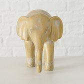beeld olifant set van 2 stuks olifanten beelden beige