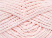 Baby chenille garen licht roze – 100% micro polyester velvet draad pendikte 6-7 mm – breigaren pakket 4 bollen van 100gram | DEWOLWINKEL.NL