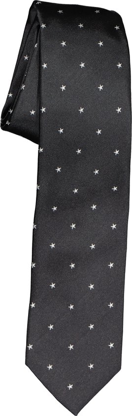 Michaelis stropdas - antraciet grijs met witte sterretjes - Maat: One size