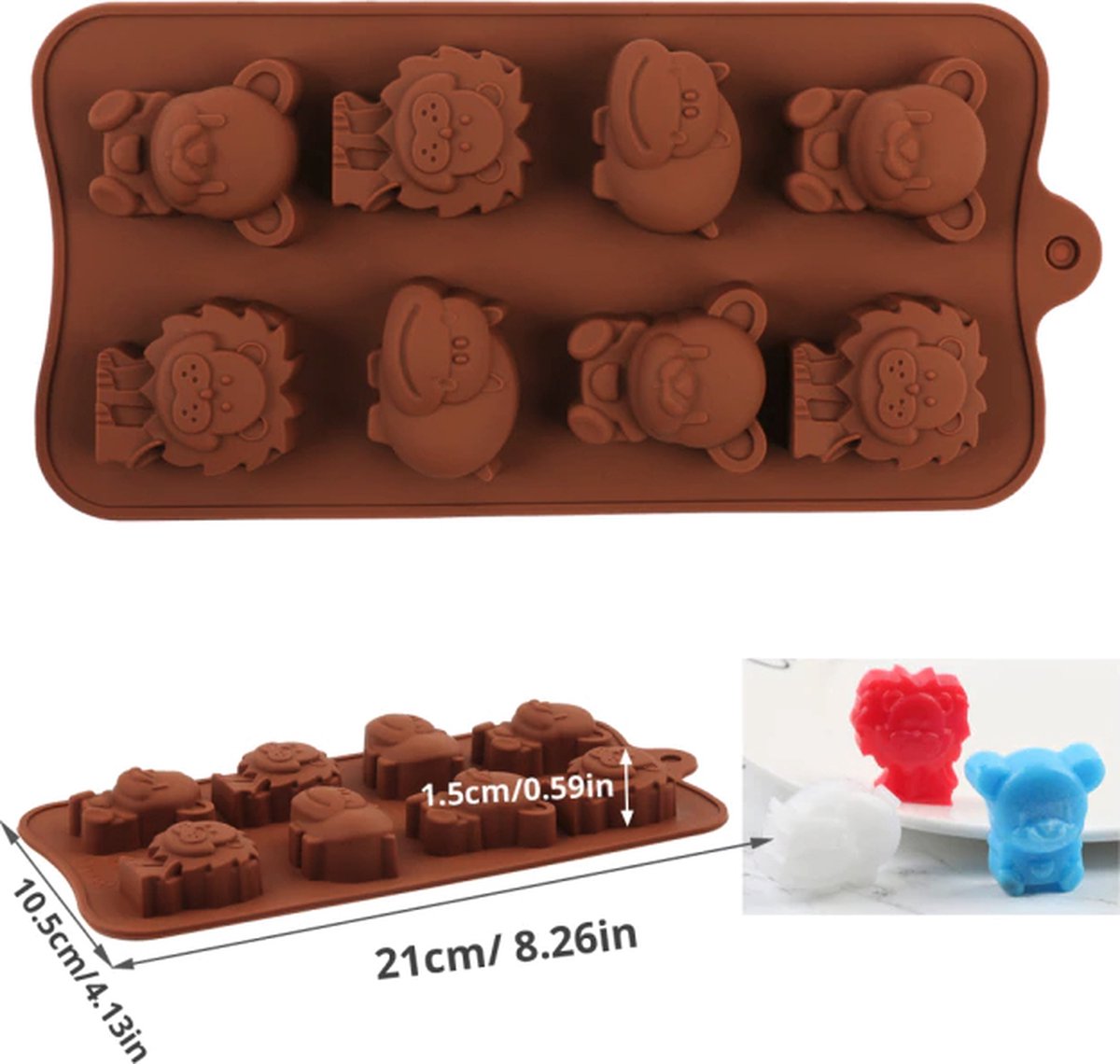 Chocoladevorm - Chocolademal - Chocolatier - Siliconen mal - Dieren