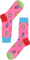Poppetjes met Hartjes Sokken maat 41-46 - Roze - Grappige, vrolijke en leuke Sokken