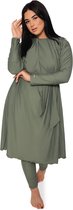 Burkini Saffier pistache XL van Mykiny Brand, boerkini, Islamitisch badpak/zwempak bestaand uit zwemtuniek, zwem legging en zwem hoofddoek.Islamitische zwempak. Hijab. Maillot de b