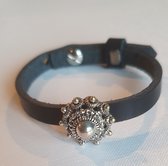 Zeeuwse knop armband met leren band