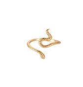 Stevige slangenring - Stevige Ring - Verstelbare maat - 14k Verguld - Dottilove