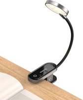 Baseus Leeslampje met Klem - Led Reading Lamp - Flexibele Clip op Boek of Laptop - Nachtlampje voor naast bed - Reizen  (DGRAD-0G)  (donkergrijs)