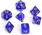 Translucent Blue/white Polyhedral 7-Die Set