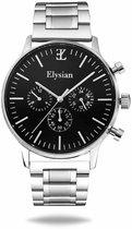 Elysian - Montres pour hommes - Bracelet à maillons Argent - Étanche - Saphir sans rayures - 43 mm