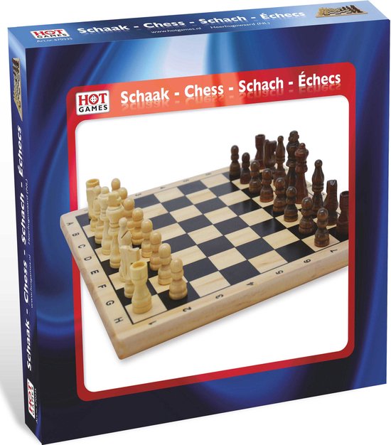 Afbeelding van het spel Schaak-Set hout bedrukt 29x29 cm. HOT Games